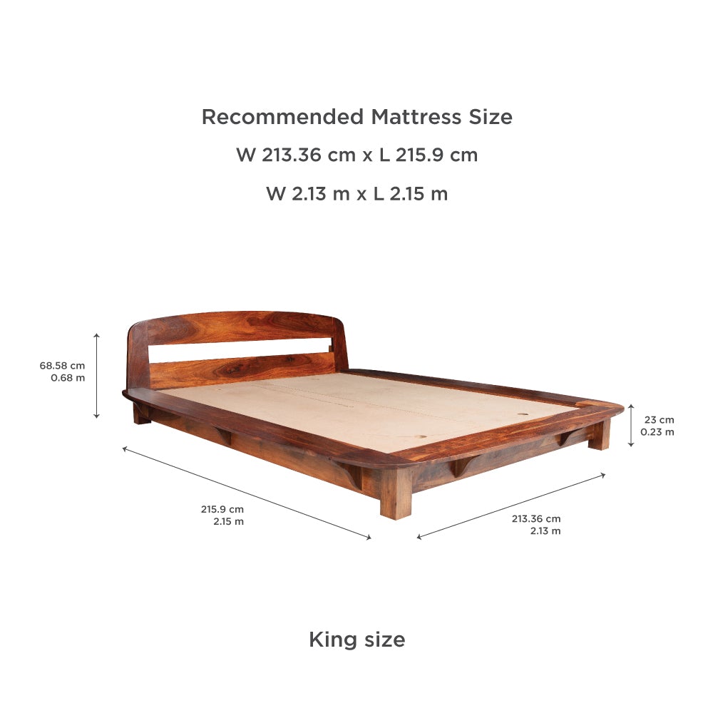 Curve Sheesham Wood Bed
