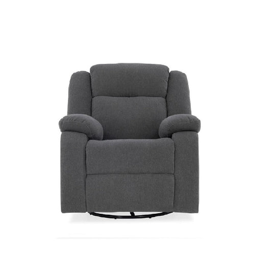 Avalon - Rocking & Rotating Single Seater Fabric Recliner in Graphite Grey Colour