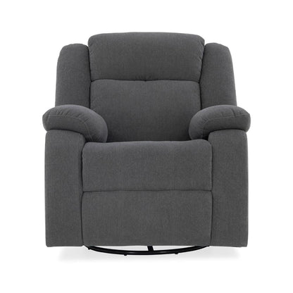 Avalon - Rocking & Rotating Single Seater Fabric Recliner in Graphite Grey Colour