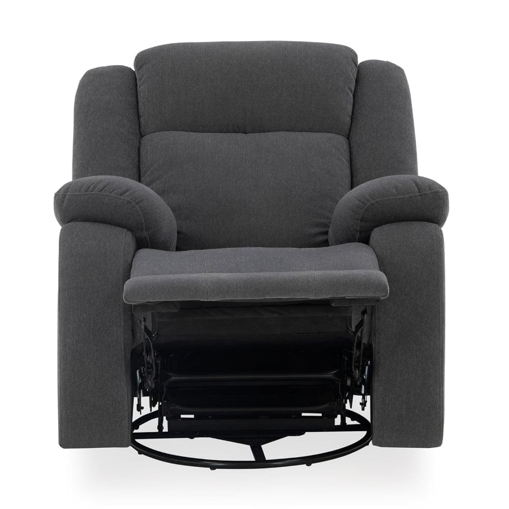 Avalon - Rocking & Rotating Single Seater Fabric Recliner in Graphite Grey Colour