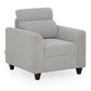 Zivo Plus Cloudy Gray Fabric 1 Seater Sofa