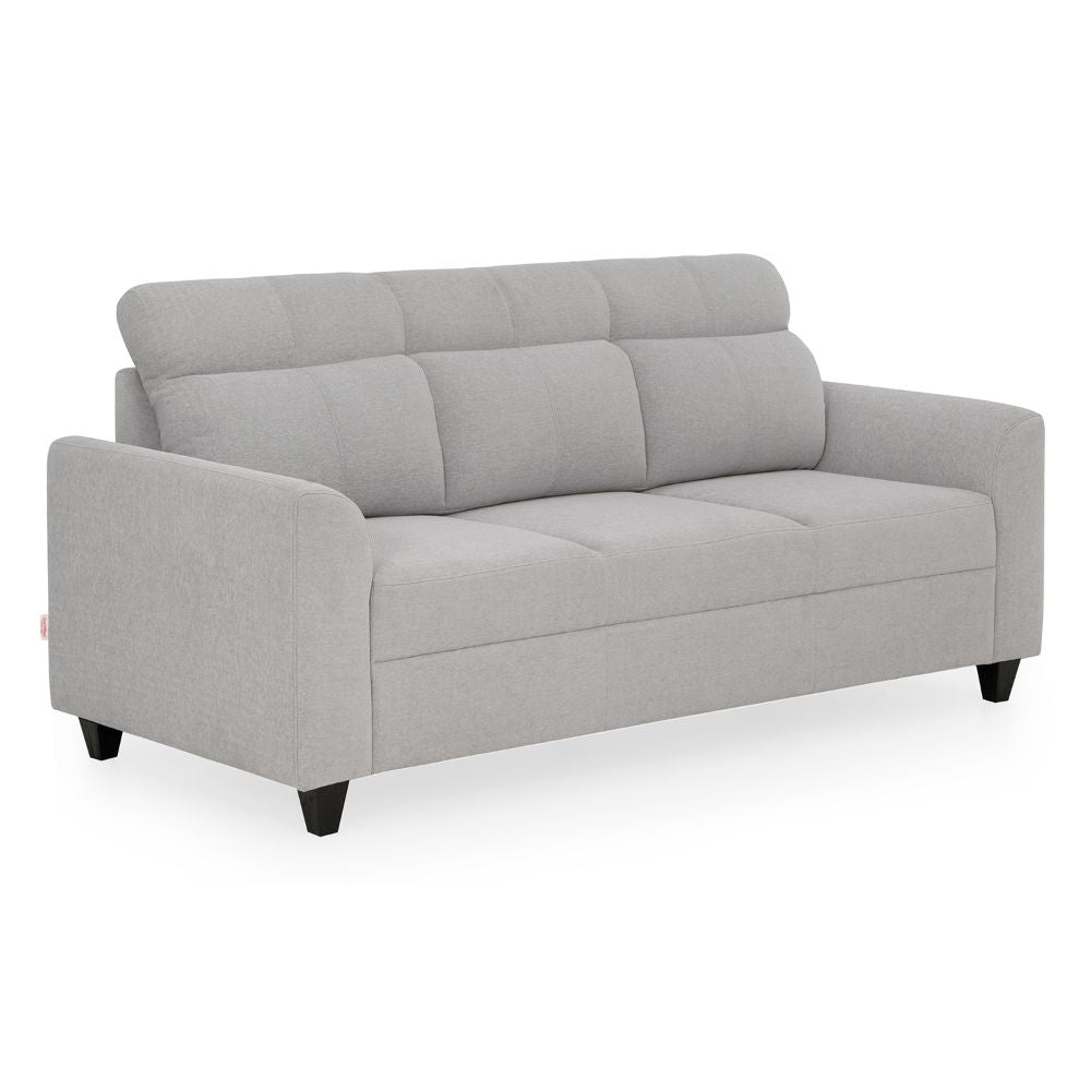 Zivo Plus Cloudy Gray Fabric Sofa Set 3 Seater Sofa