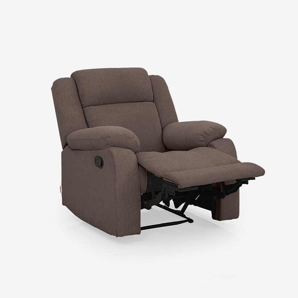 Avalon Dark Brown Fabric Recliner