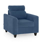 Zivo Plus Twilight Blue Fabric 1 Seater Sofa