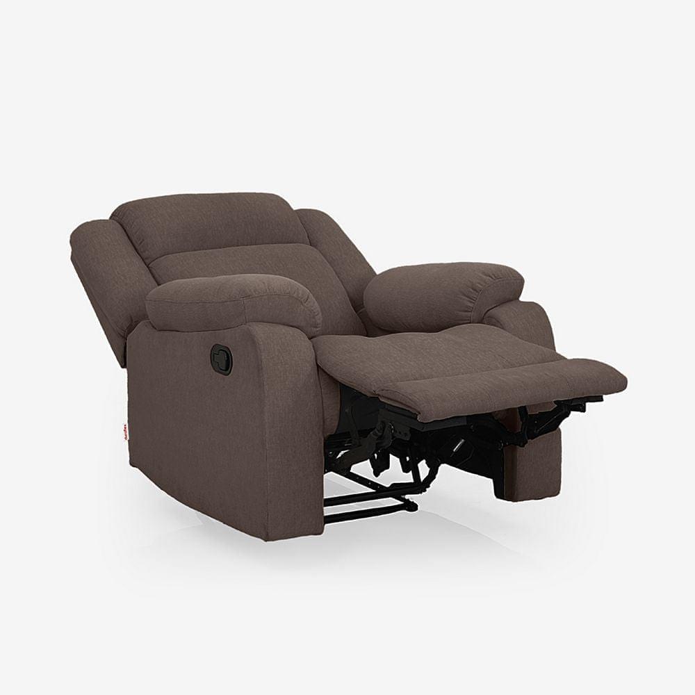 Avalon Dark Brown Fabric Recliner