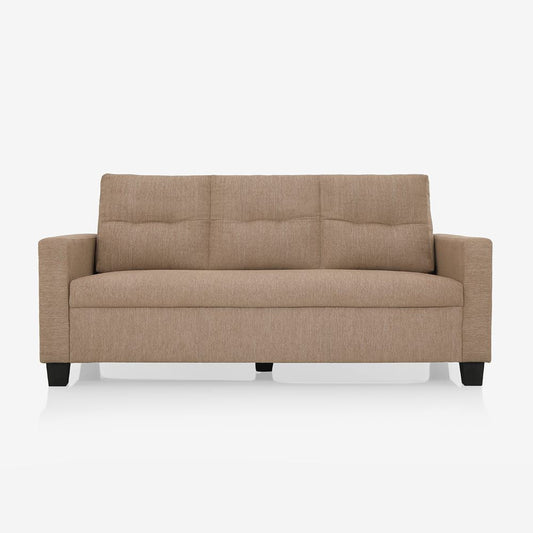 Ease Brown Fabric 3 Seater Sofa