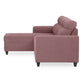 Zivo Plus Dusky Pink Fabric 2 Seater Sofa with Lounger