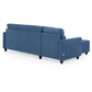 Zivo Plus Twilight Blue Fabric Sofa Set 3 Seater Sofa with Lounger