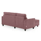 Zivo Plus Dusky Pink Fabric 2 Seater Sofa with Lounger