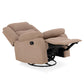 Avalon - Rocking & Rotating Single Seater Fabric Recliner in Plaster Brown Colour