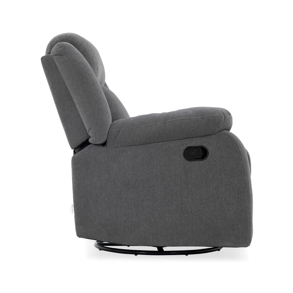 Avalon - Rocking & Rotating Single Seater Fabric Recliner in Graphite Grey Colour