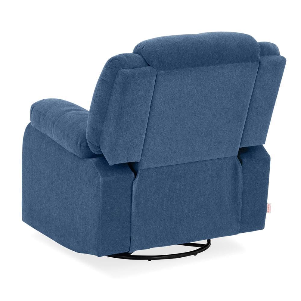 Avalon - Rocking & Rotating Single Seater Fabric Recliner in Twilight Blue Colour