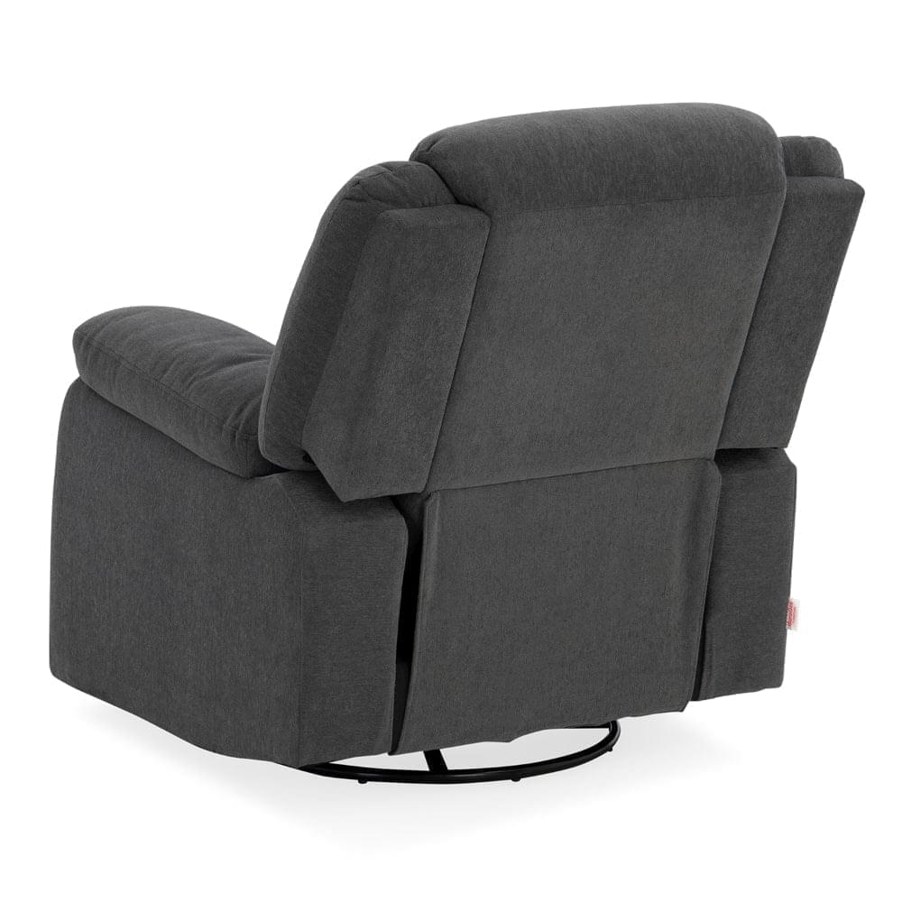 Avalon - Rocking & Rotating Single Seater Fabric Recliner in Graphite Grey Colour