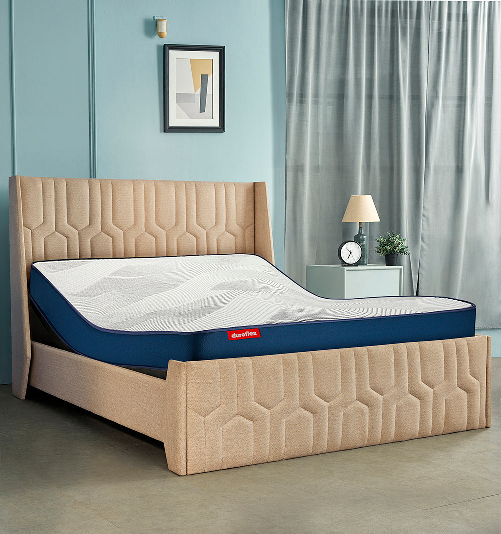 Wave Plus Adjustable Bed with Tranquil Walnut Shell Upholstered Bed and Livein Orthopedic Mattress