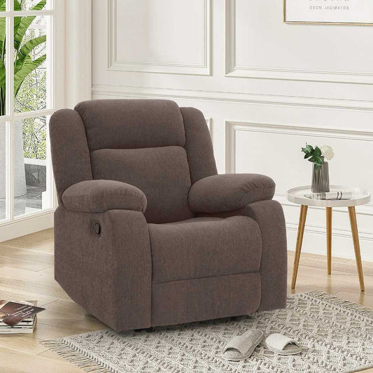 Avalon Dark Brown Fabric Recliner