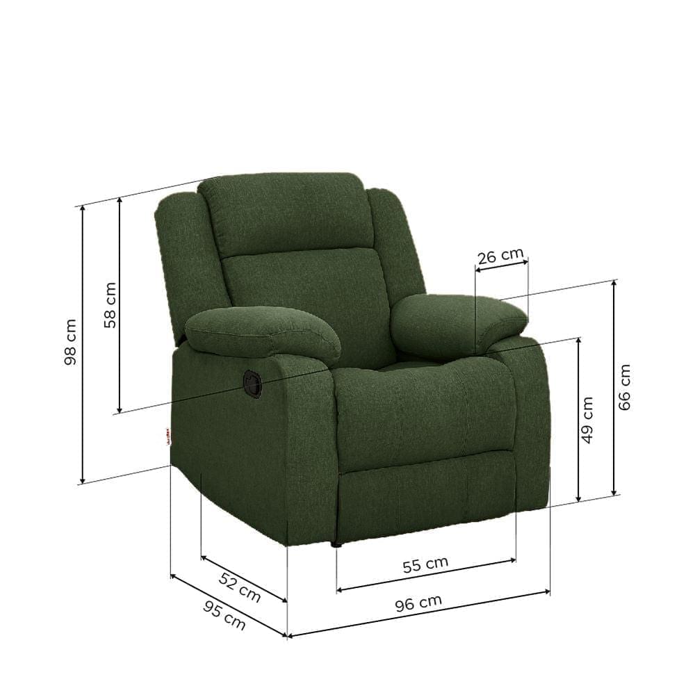 Avalon Sap Green Fabric Recliner