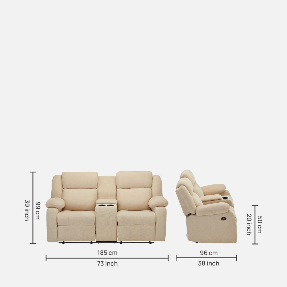 Avalon E Twin Motorized Iconic Beige Recliner