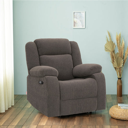 Avalon Motorized Electric Powered Grey Fabric Recliner