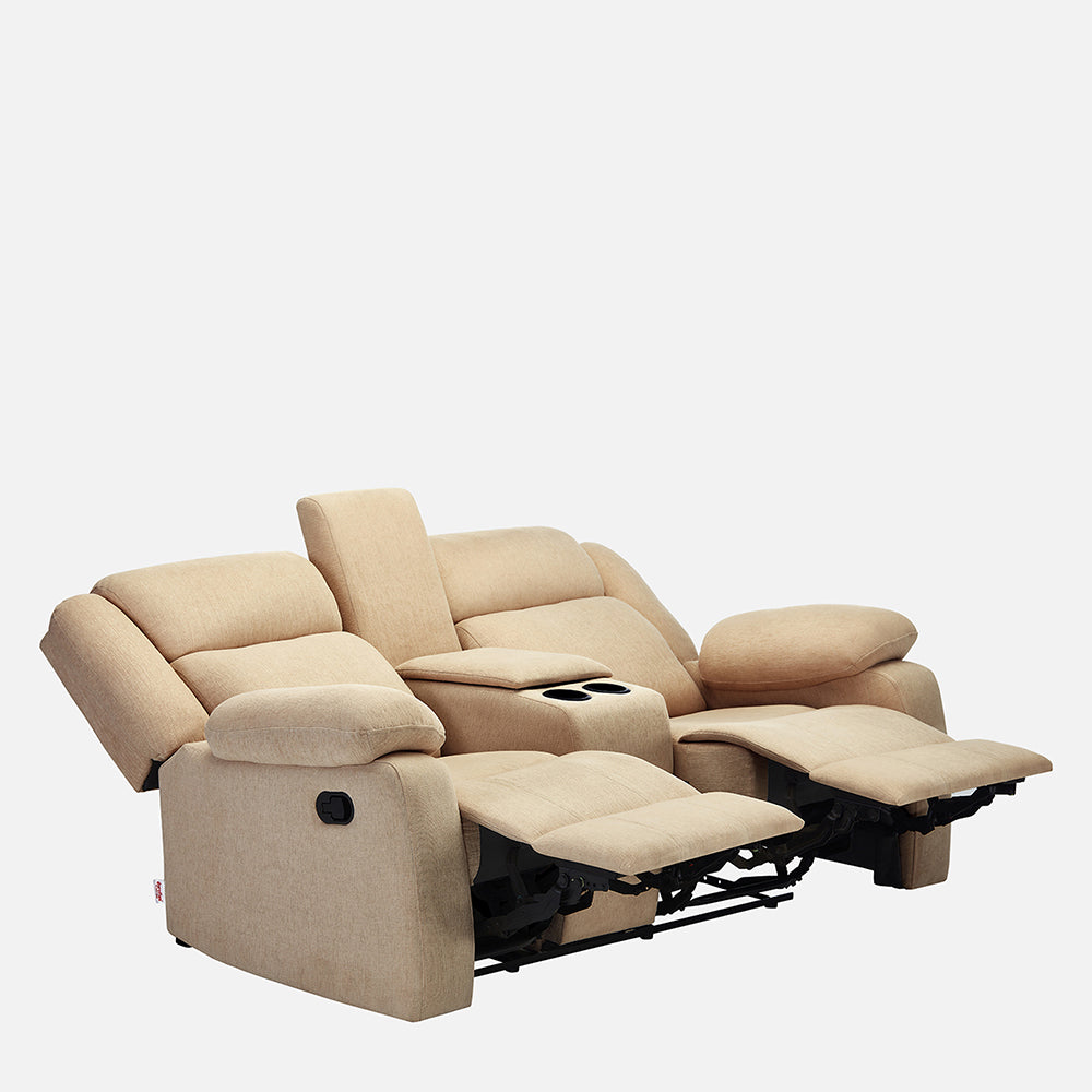 Avalon Twin Beige Fabric Recliner 2 Seater