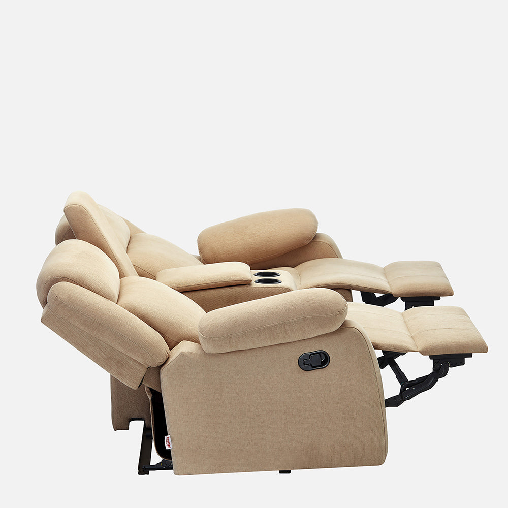 Avalon Twin Beige Fabric Recliner 2 Seater