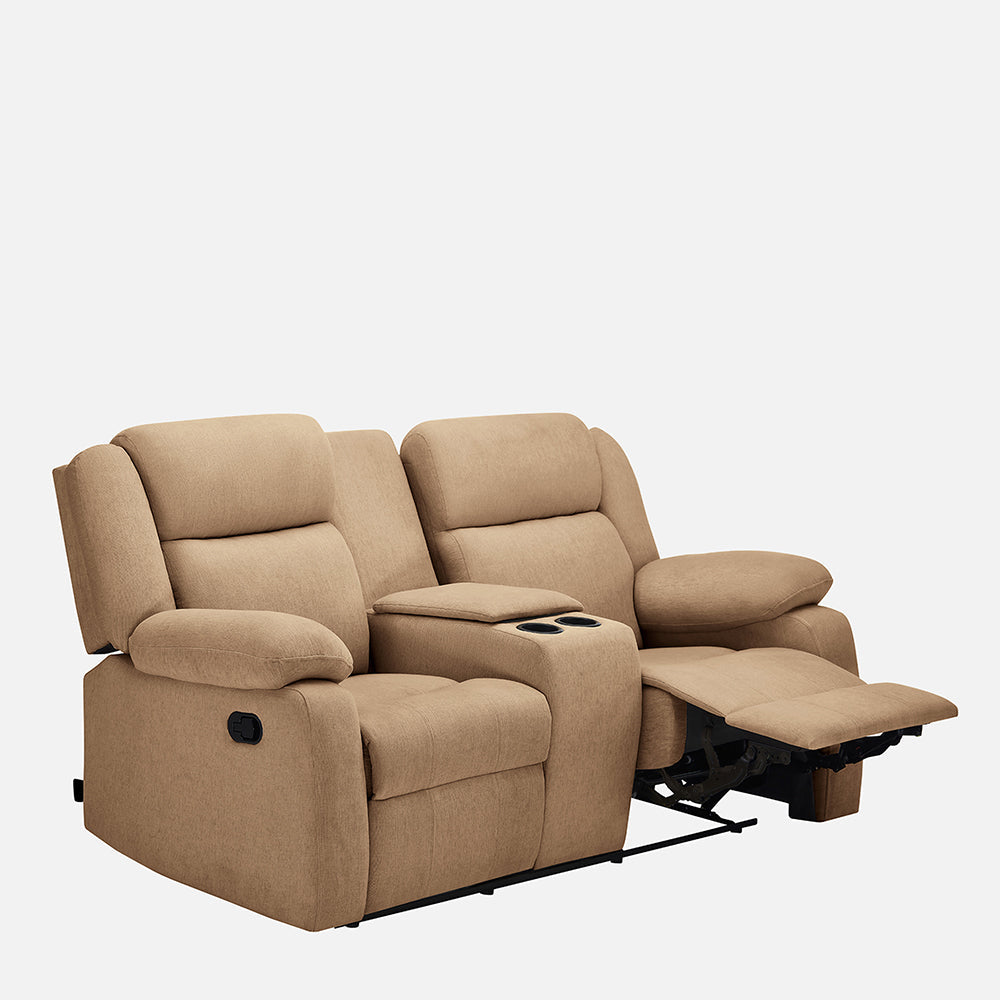 Avalon Twin Brown Fabric Recliner 2 Seater