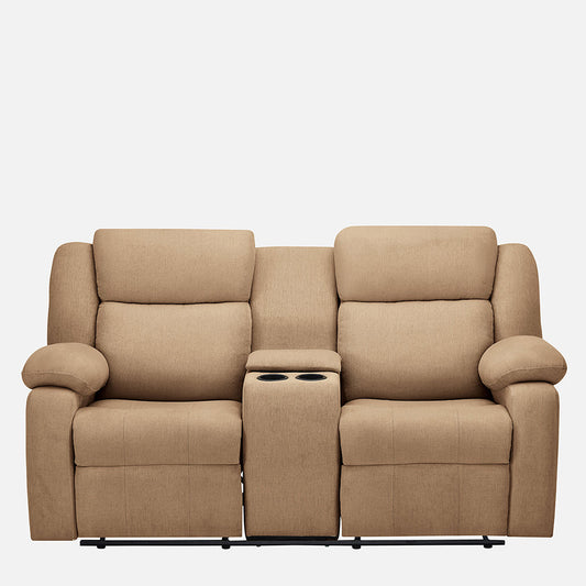 Avalon Twin Brown Fabric Recliner 2 Seater