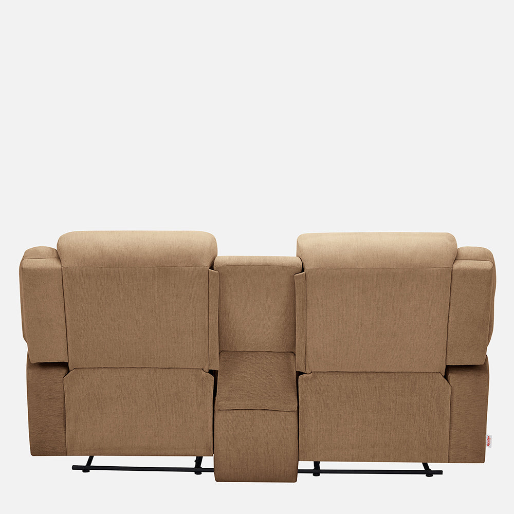 Avalon Twin Brown Fabric Recliner 2 Seater