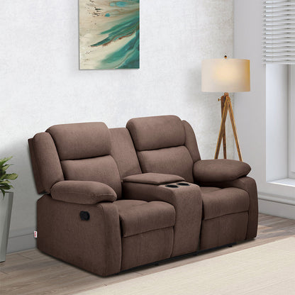 Avalon Twin Dark Brown Fabric Recliner 2 Seater