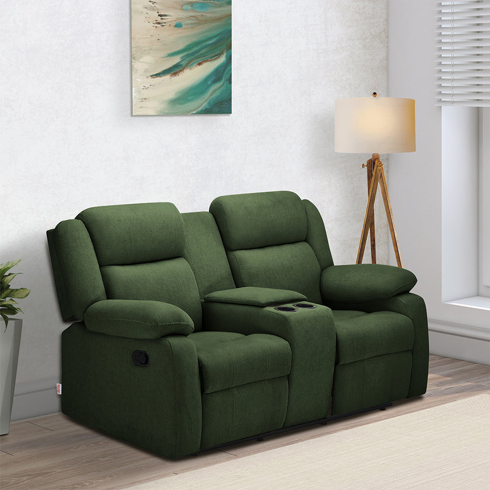 Avalon Twin Sap Green Fabric Recliner 2 Seater