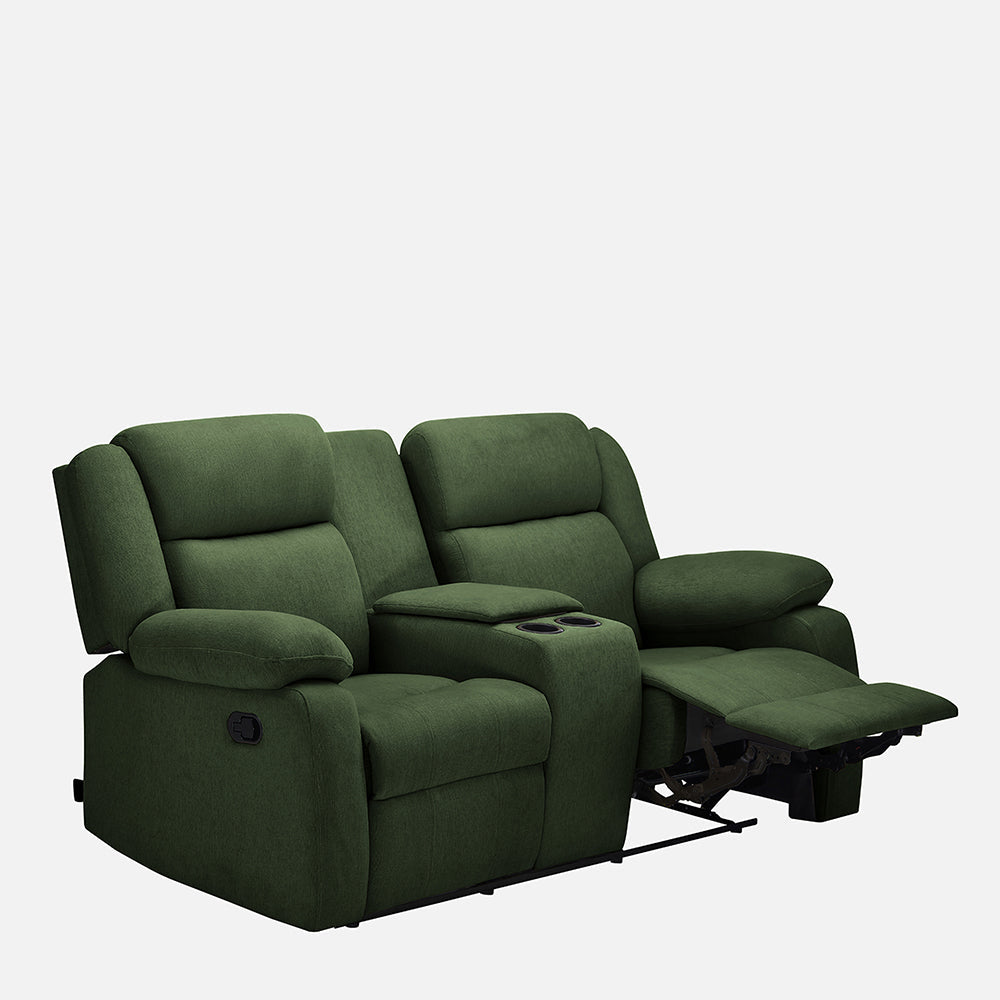 Avalon Twin Sap Green Fabric Recliner 2 Seater