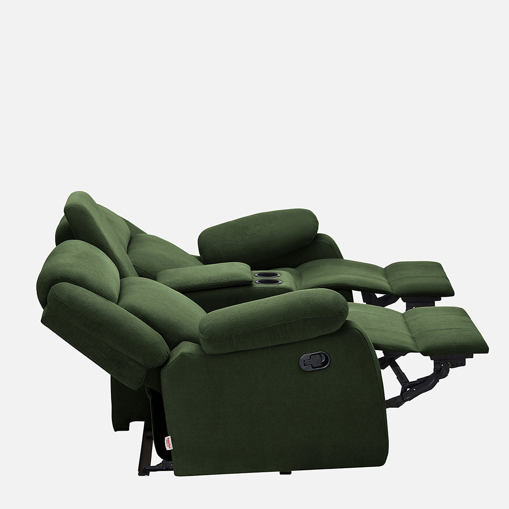 Avalon Twin Sap Green Fabric Recliner 2 Seater