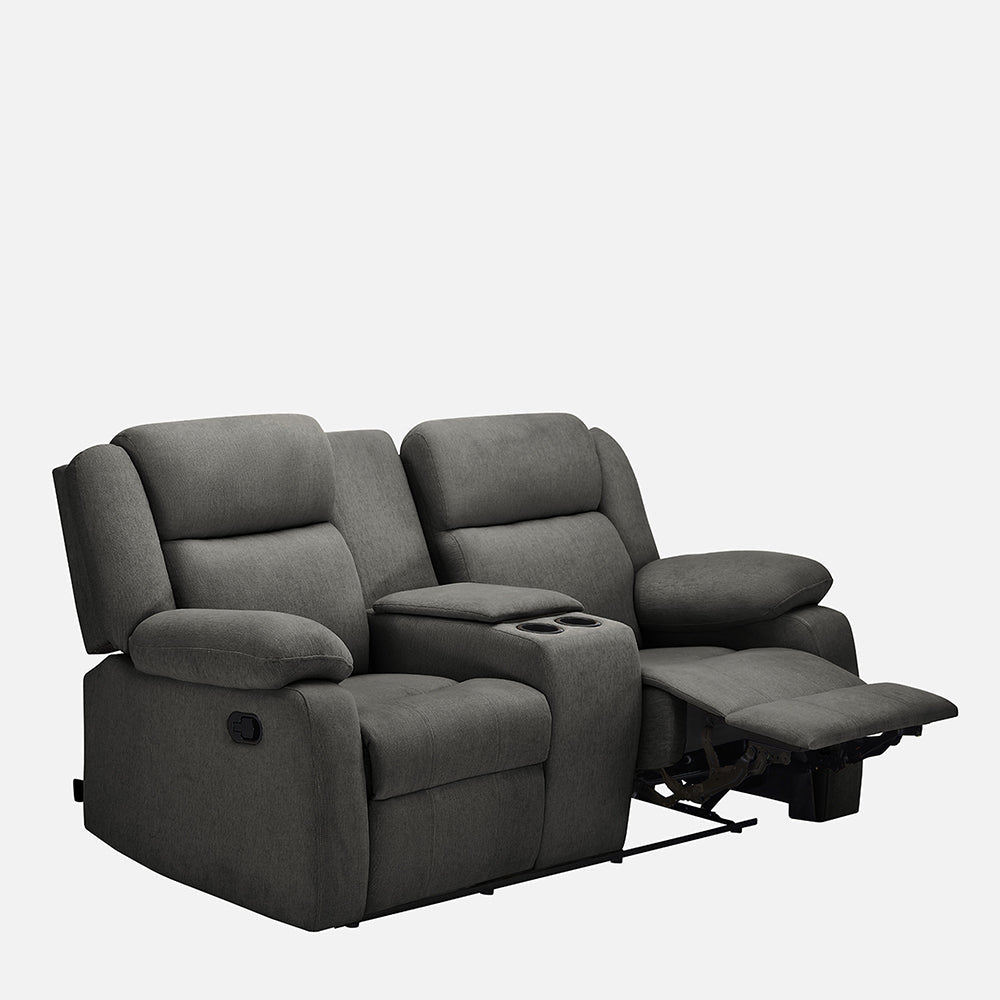 Avalon Twin Grey Fabric Recliner 2 Seater