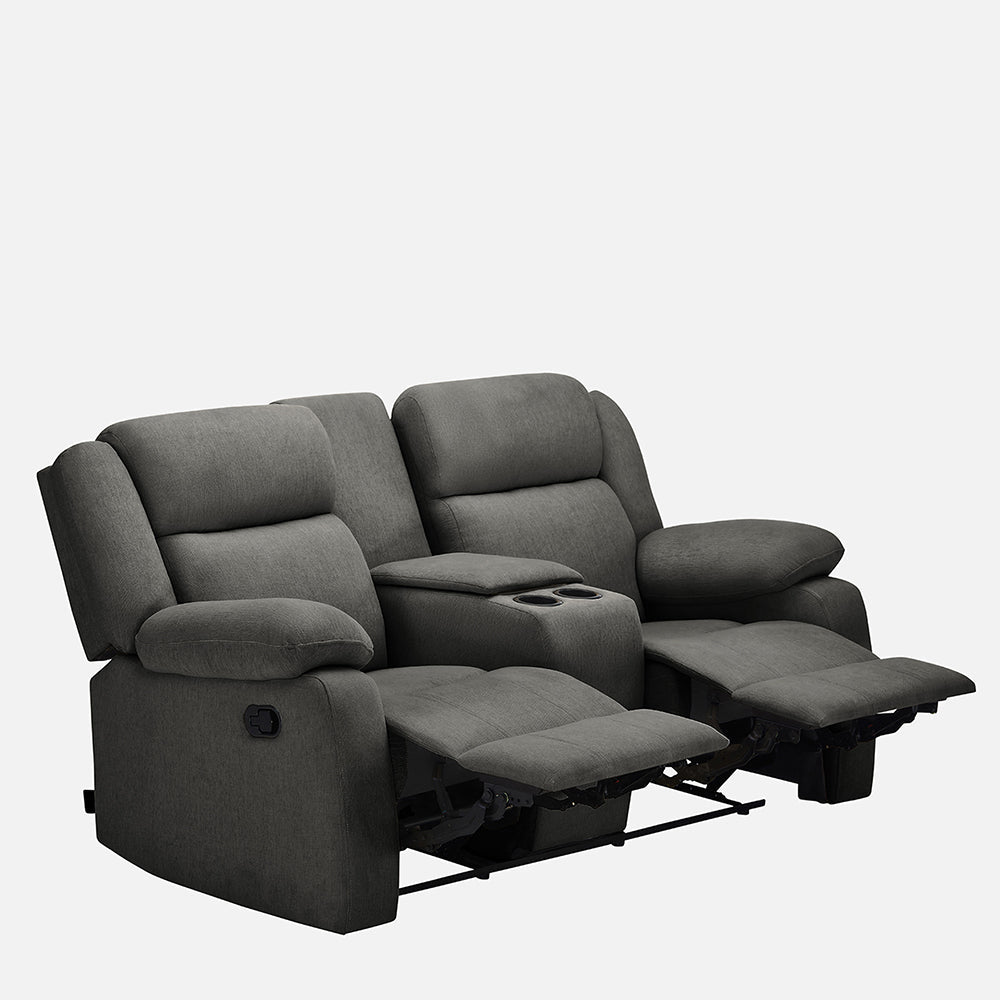 Avalon Twin Grey Fabric Recliner 2 Seater