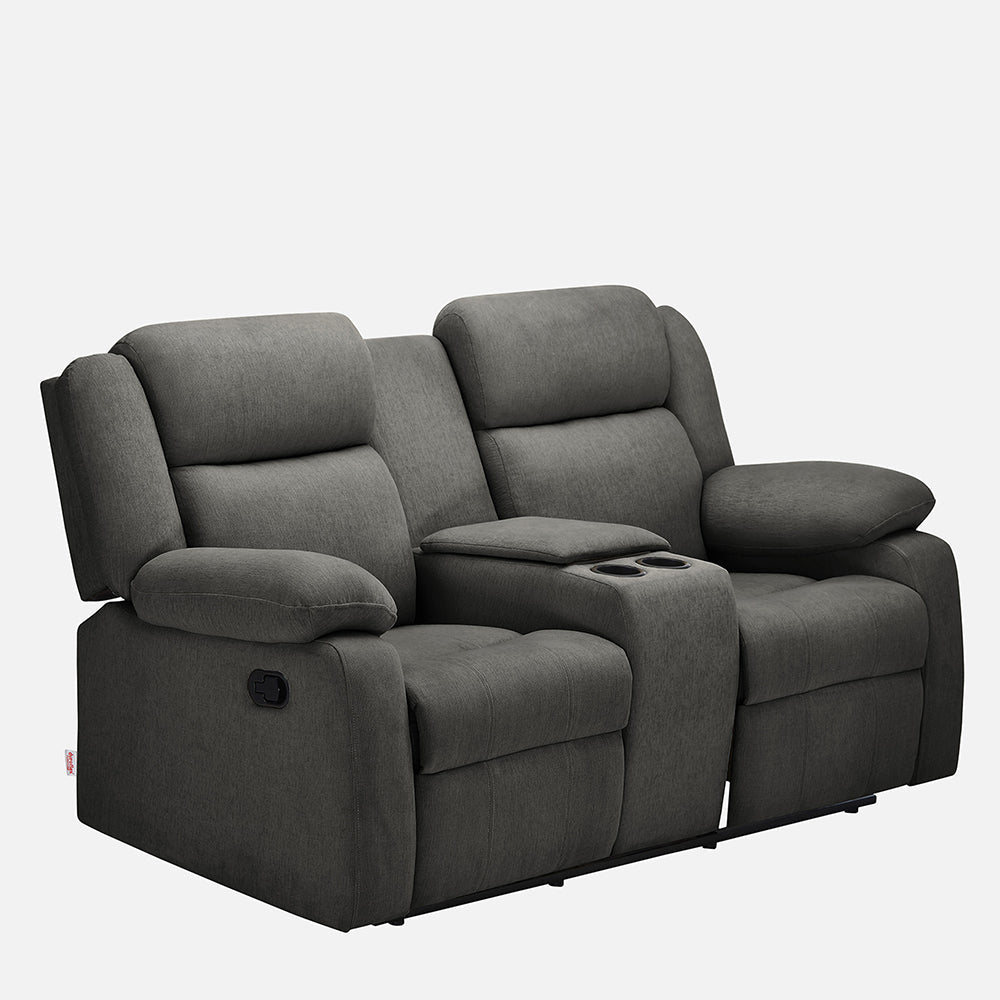 Avalon Twin Grey Fabric Recliner 2 Seater