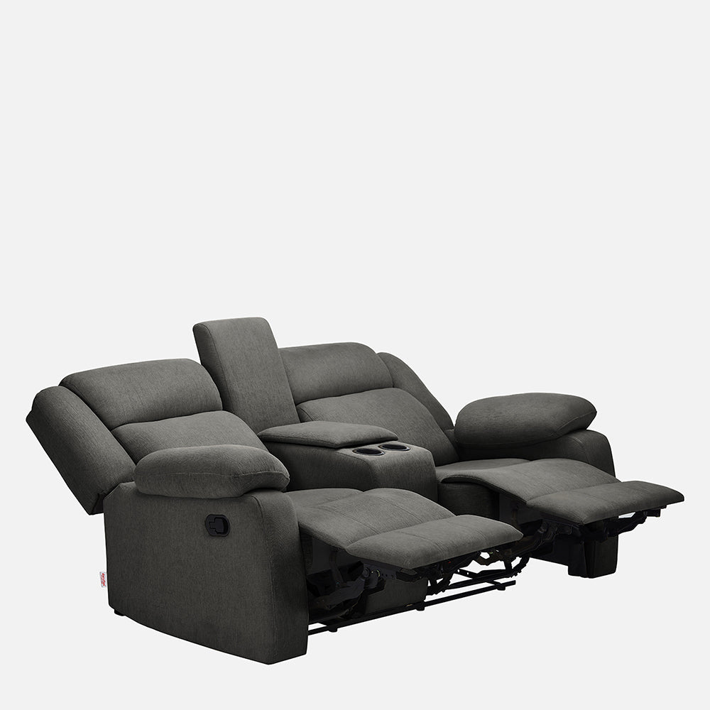 Avalon Twin Grey Fabric Recliner 2 Seater