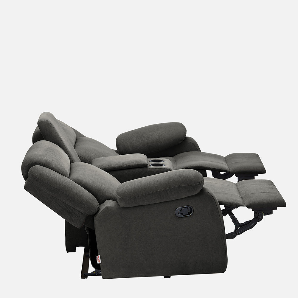 Avalon Twin Grey Fabric Recliner 2 Seater