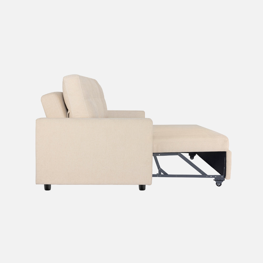 Ease Iconic Beige Fabric Sofa cum Bed