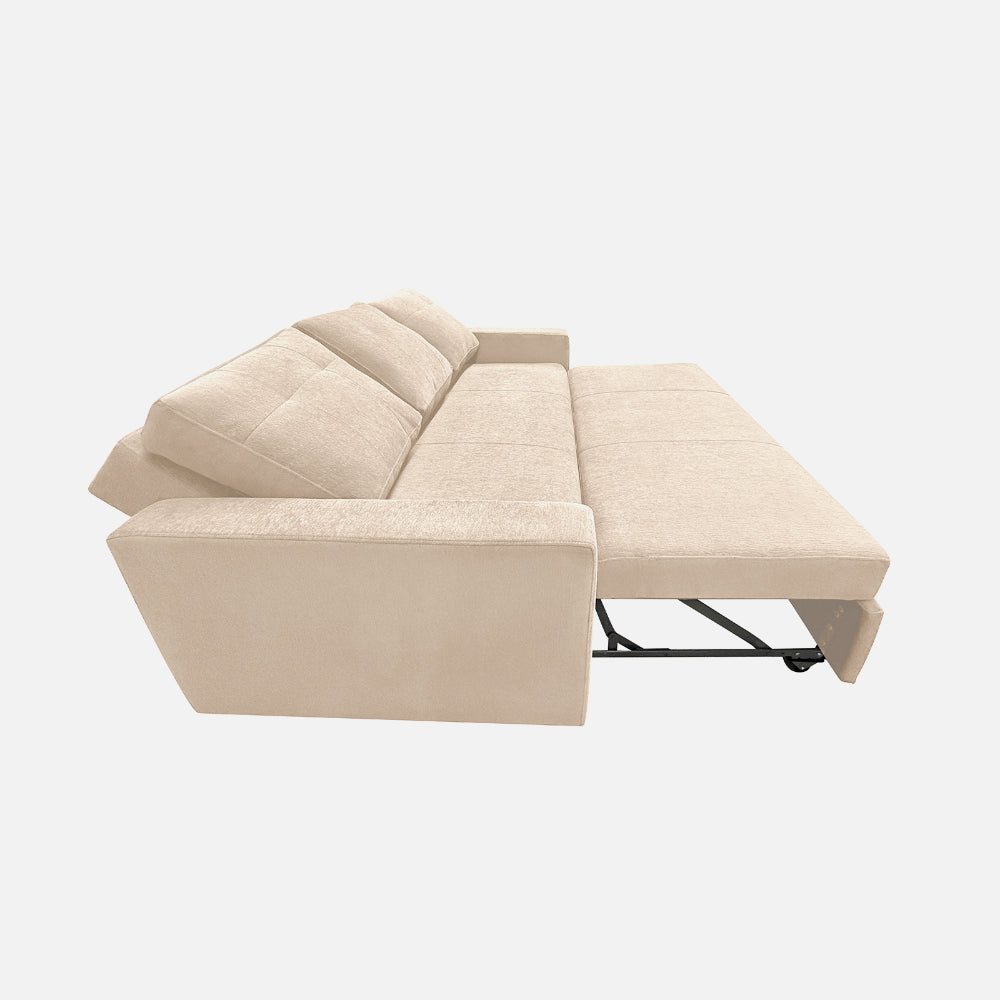 Ease Iconic Beige Fabric Sofa cum Bed