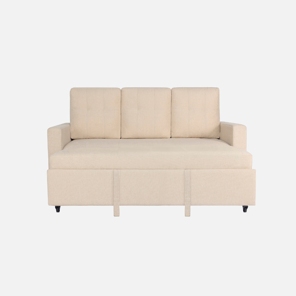 Ease Iconic Beige Fabric Sofa cum Bed