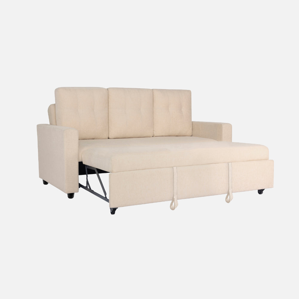 Ease Iconic Beige Fabric Sofa cum Bed