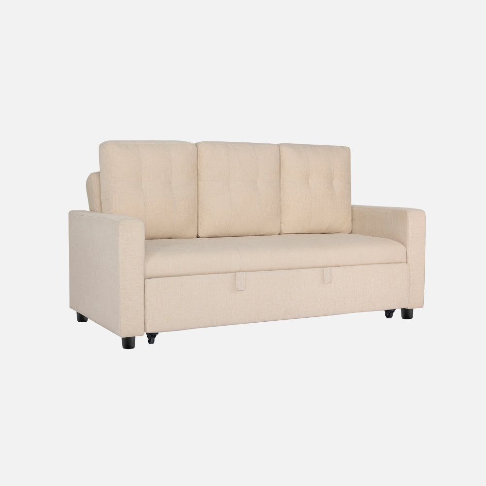 Ease Iconic Beige Fabric Sofa cum Bed