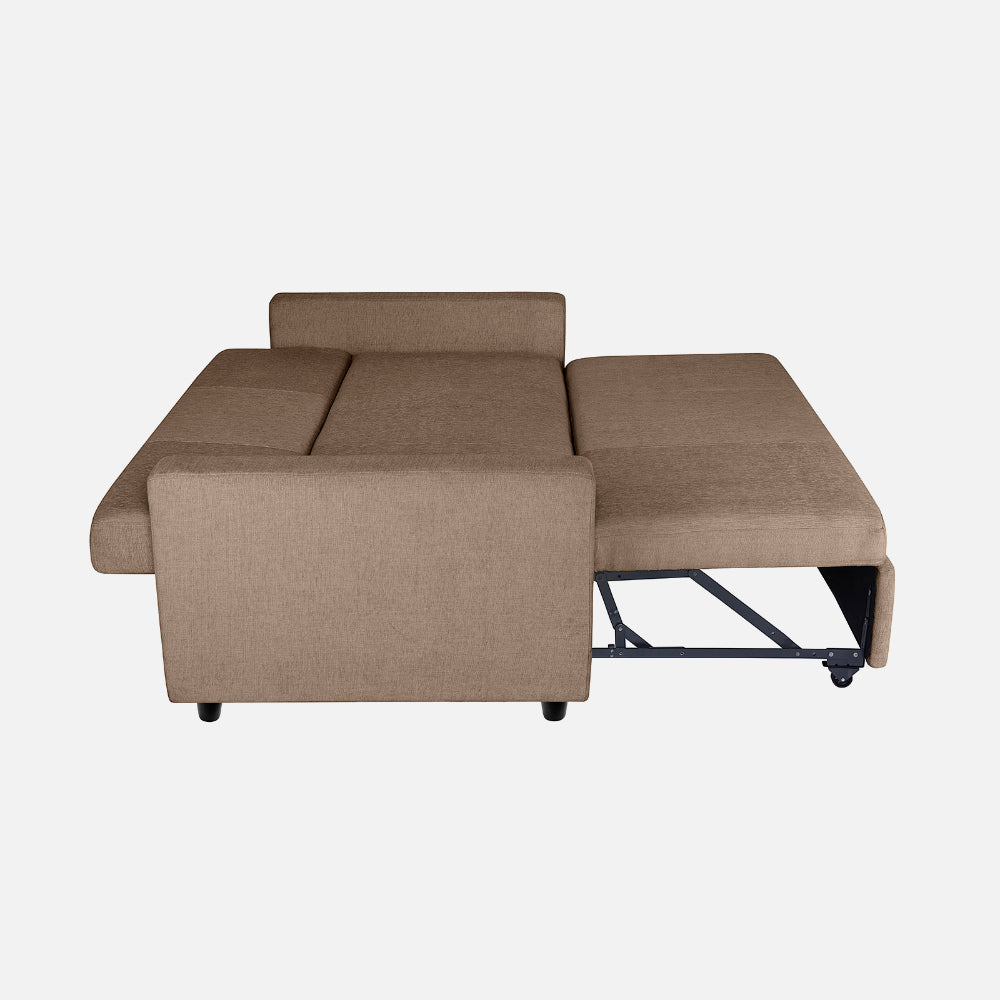 Ease Plaster Brown Fabric Sofa cum Bed