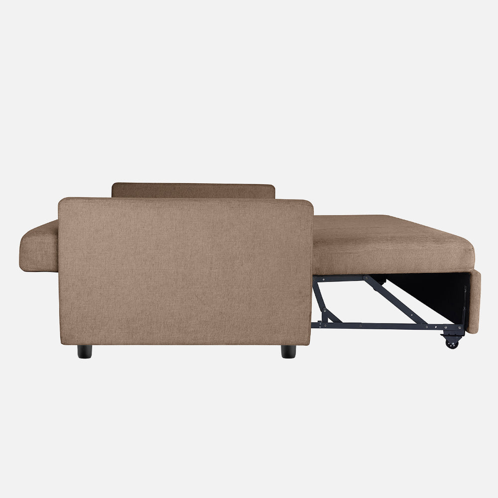 Ease Plaster Brown Fabric Sofa cum Bed