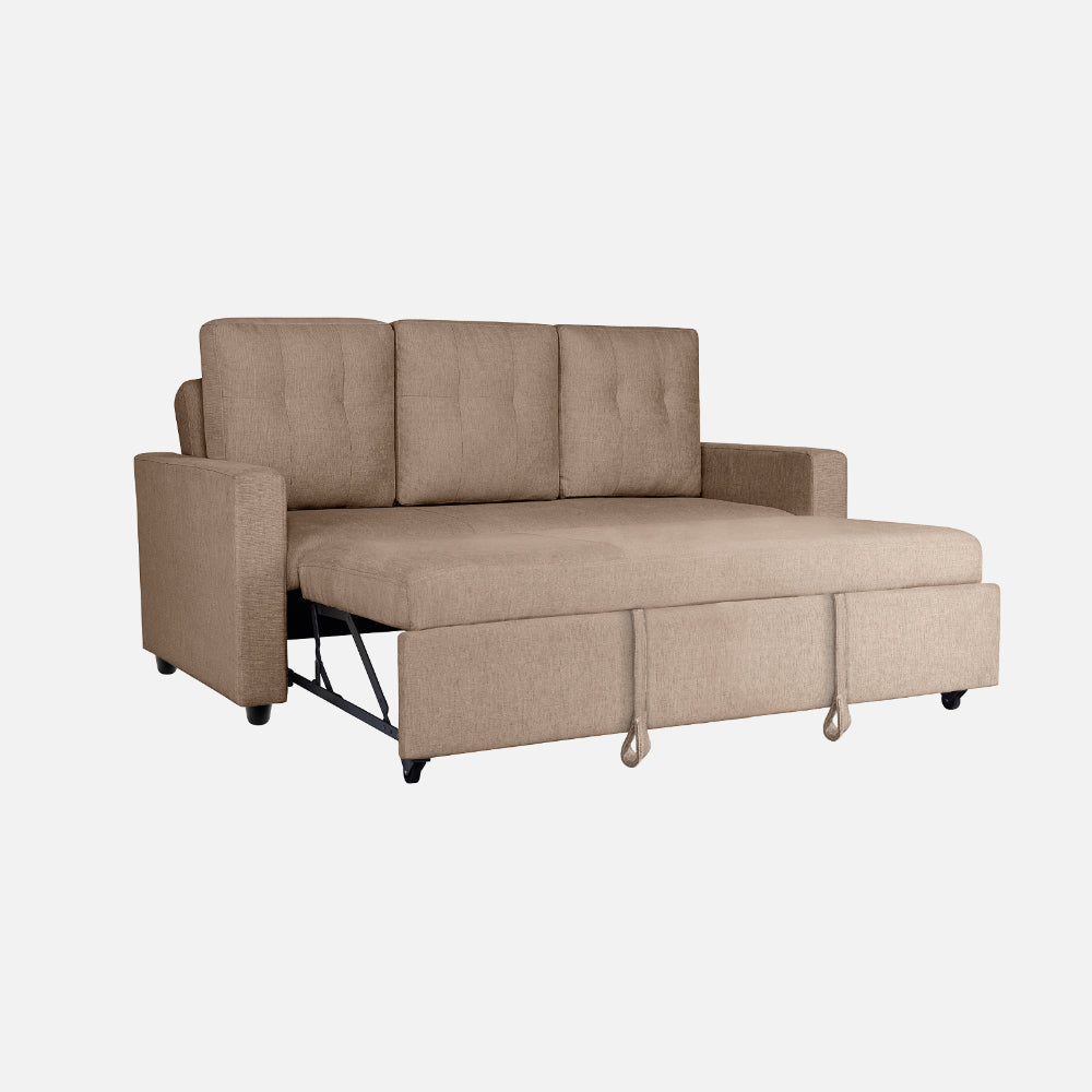 Ease Plaster Brown Fabric Sofa cum Bed