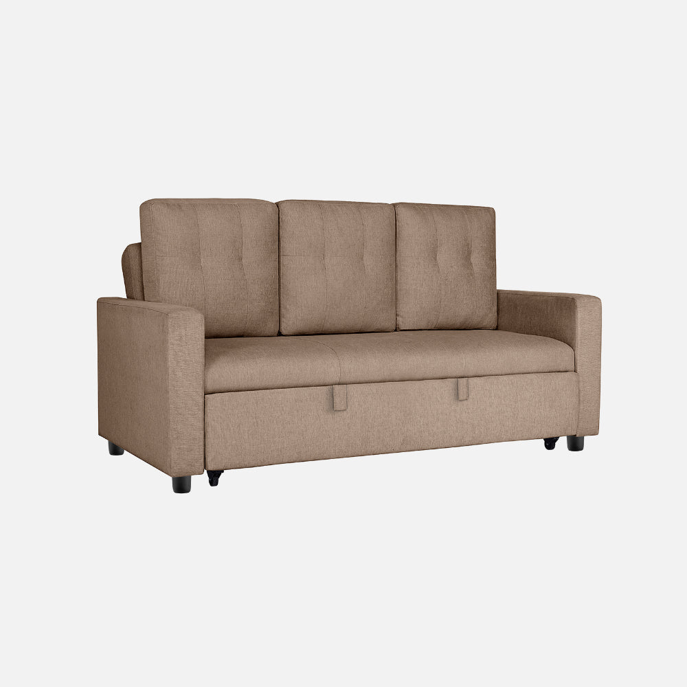 Ease Plaster Brown Fabric Sofa cum Bed