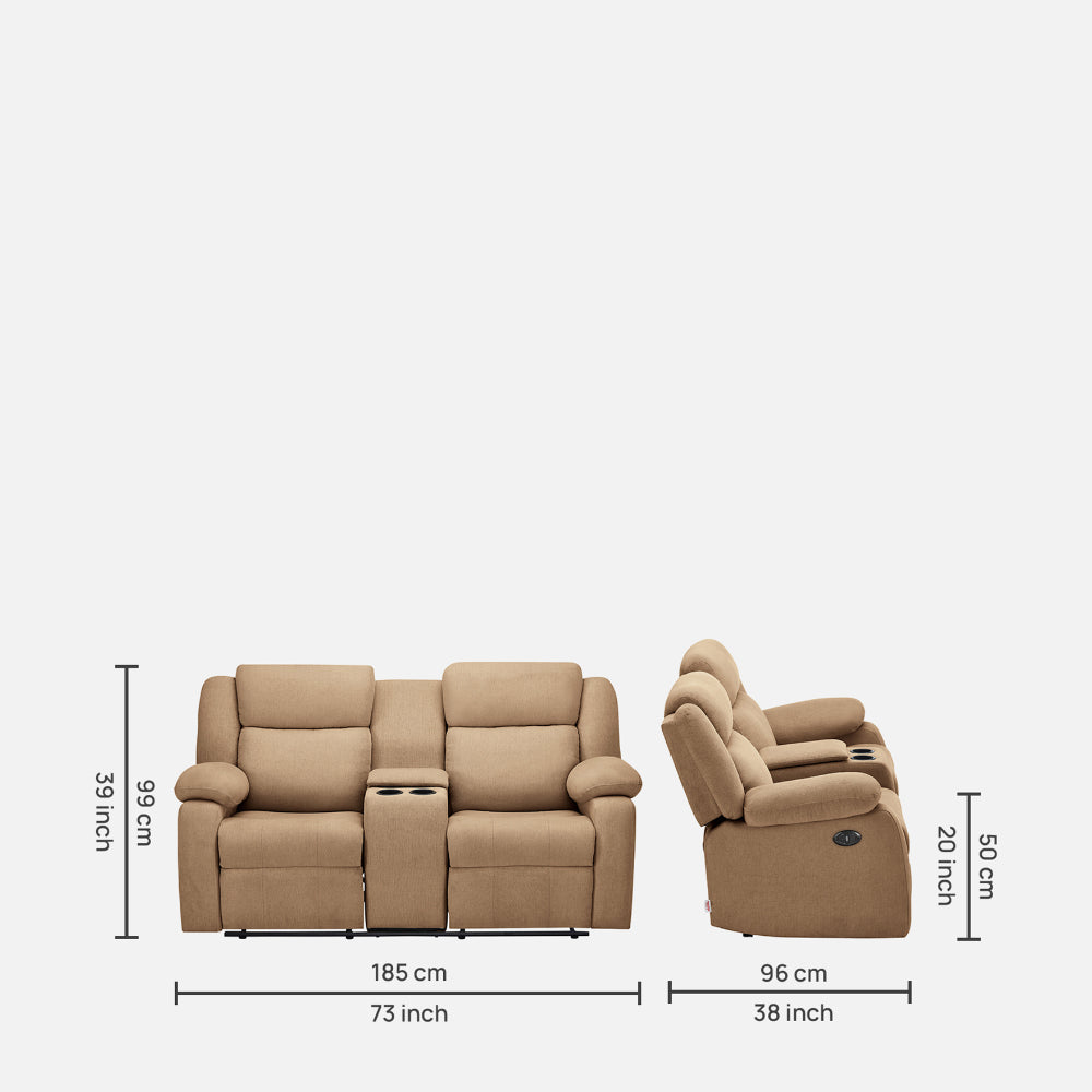 Avalon E Twin Motorized Plaster Brown Recliner