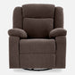 Avalon - Rocking & Rotating Single Seater Fabric Recliner In Dark Brown Colour