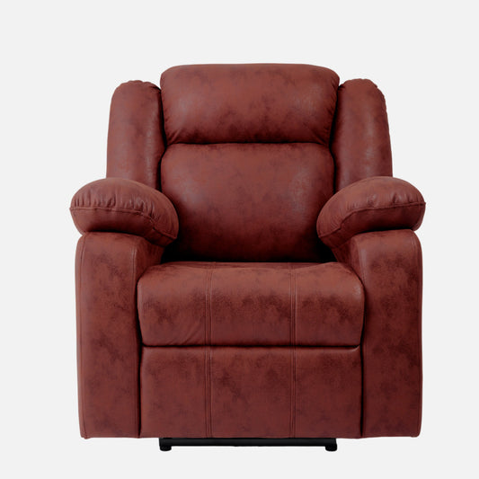 Avalon Motorized Electric Powered Crimson Red Suede Recliner