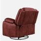 Avalon Rocking & Rotating Crimson Red Single Seater Suede Fabric Recliner