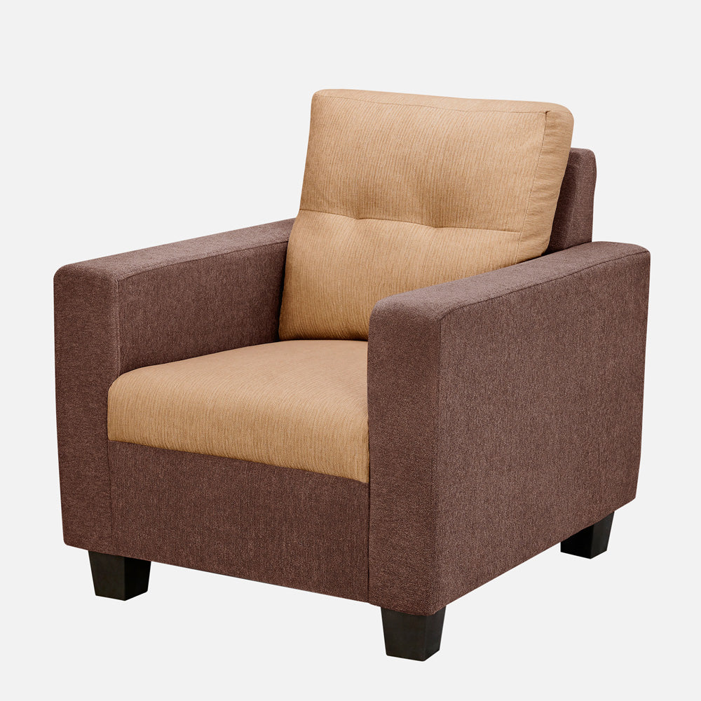 Ease Sand Brown Fabric 1 Seater Sofa